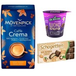 Кофе молотый, шококранчи и шоколад